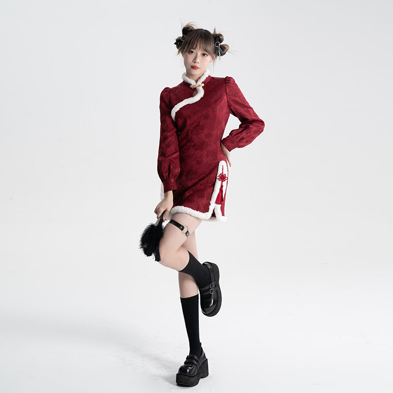 Sweet Black Red Fluffy Dragon Outfit ON814 ONI