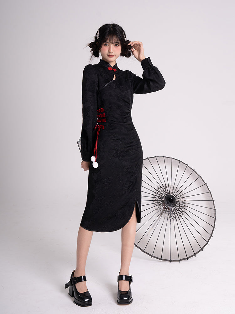 Sweet Black Red Fluffy Dragon Outfit ON814 ONI