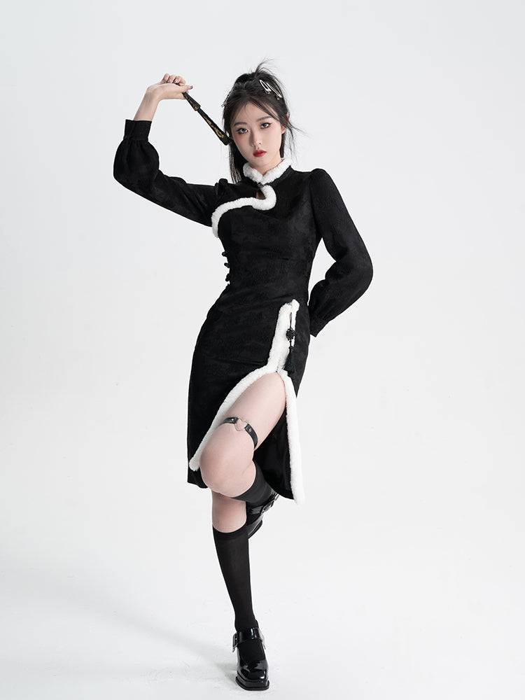 Sweet Black Red Fluffy Dragon Outfit ON814 ONI