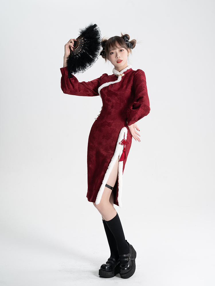 Sweet Black Red Fluffy Dragon Outfit ON814 ONI