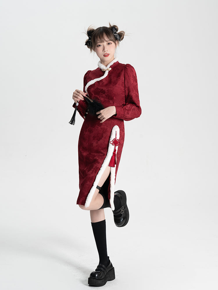 Sweet Black Red Fluffy Dragon Outfit ON814 ONI