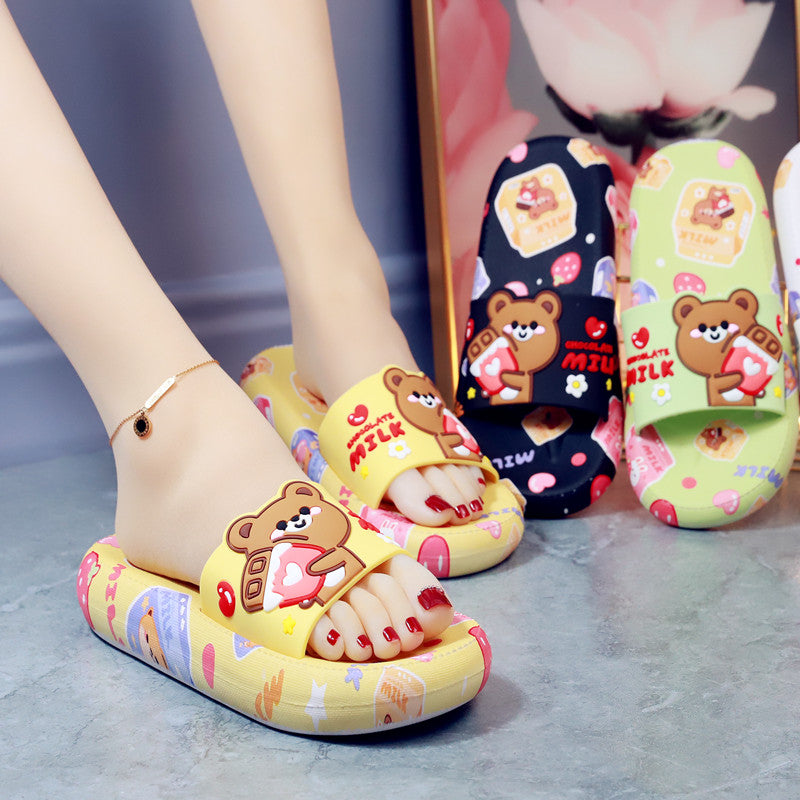 6 Colors Sweet Bear Sandals Home Wear Slippers ON876 MK Kawaii Store
