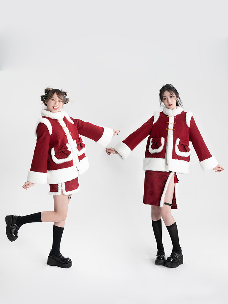 Sweet Black Red Fluffy Dragon Outfit ON814 ONI