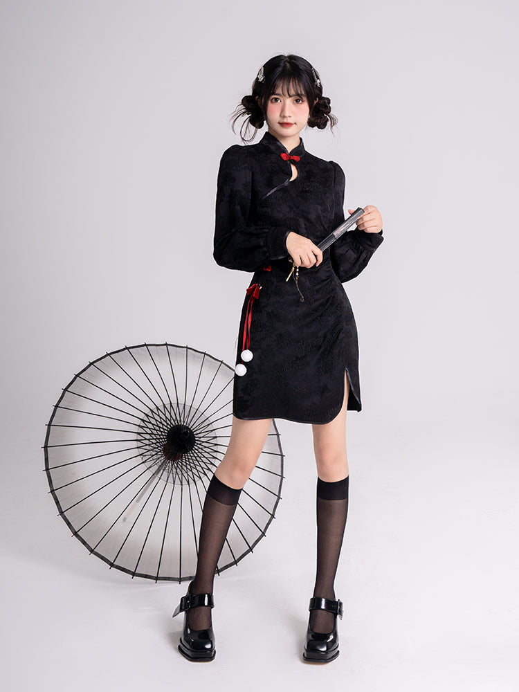 Sweet Black Red Fluffy Dragon Outfit ON814 ONI