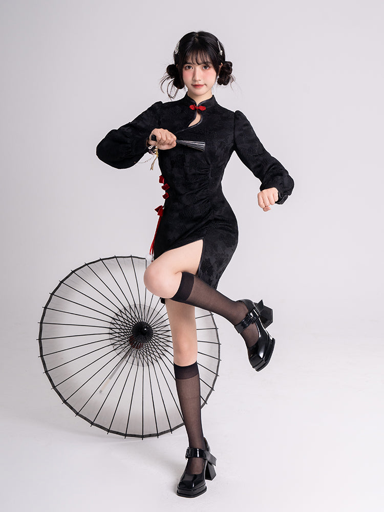 Sweet Black Red Fluffy Dragon Outfit ON814 ONI