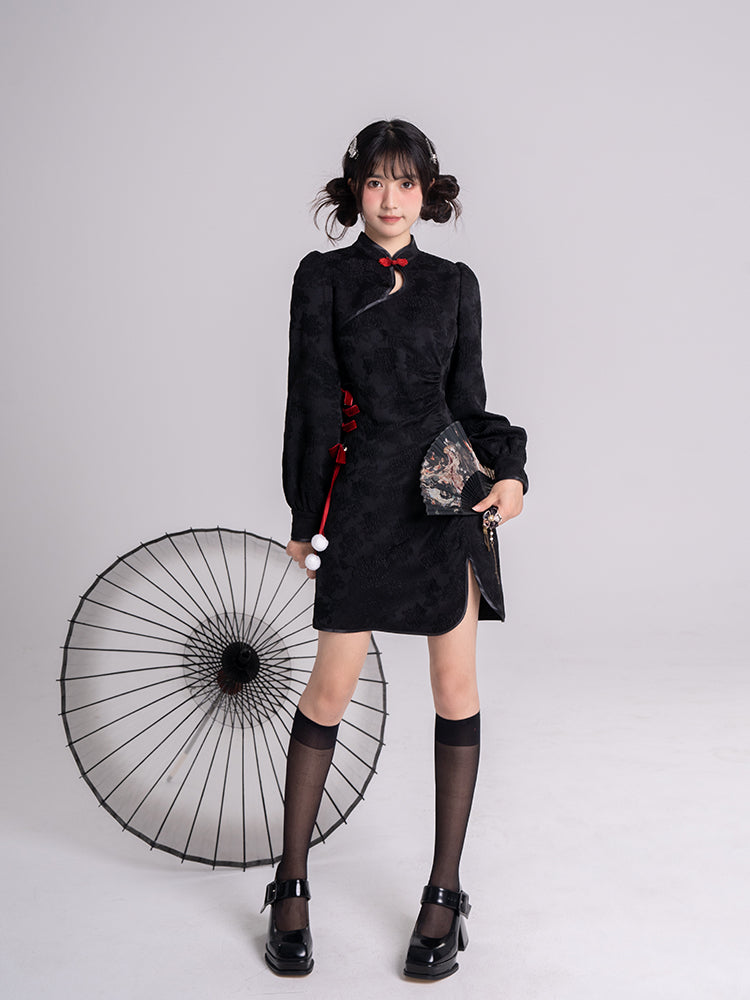 Sweet Black Red Fluffy Dragon Outfit ON814 ONI