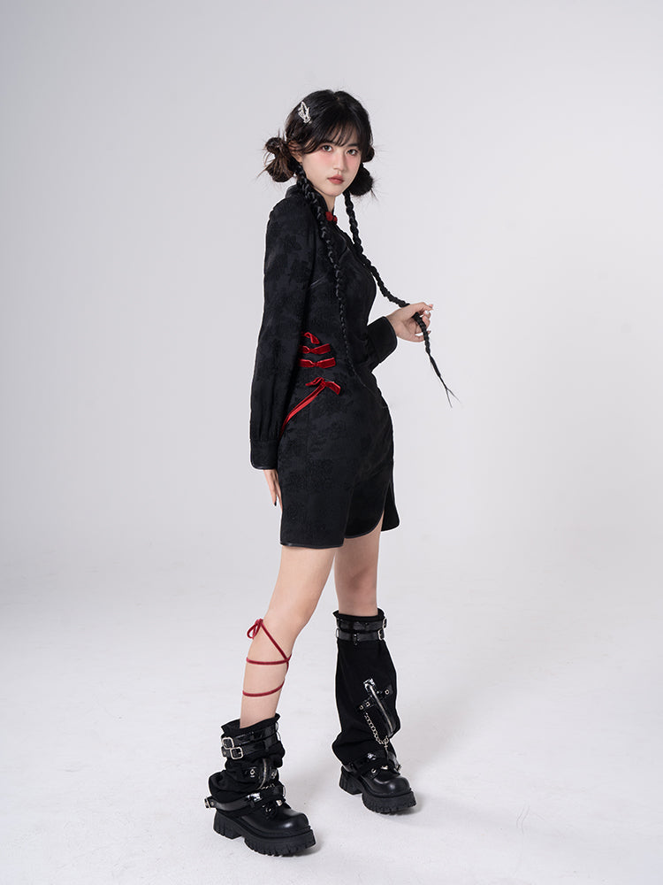 Sweet Black Red Fluffy Dragon Outfit ON814 ONI