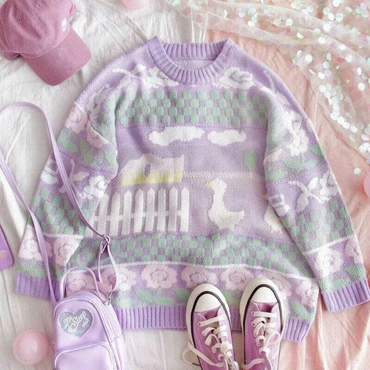 Pastel Kawaii Esthétique Fée Kei Duck Pull
