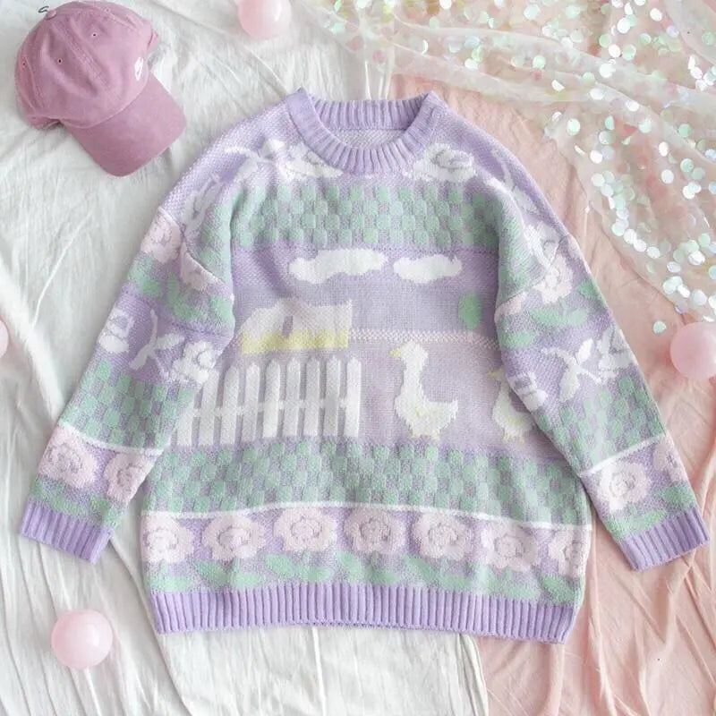 Pastel Kawaii Esthétique Fée Kei Duck Pull