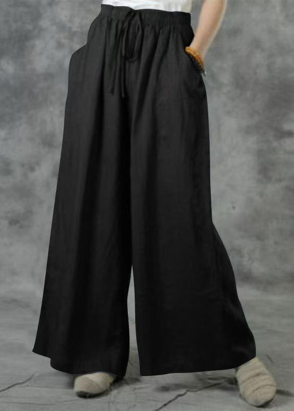 Khaki Plus Waist Elastic Leg Summer Size Pockets Wide Pants