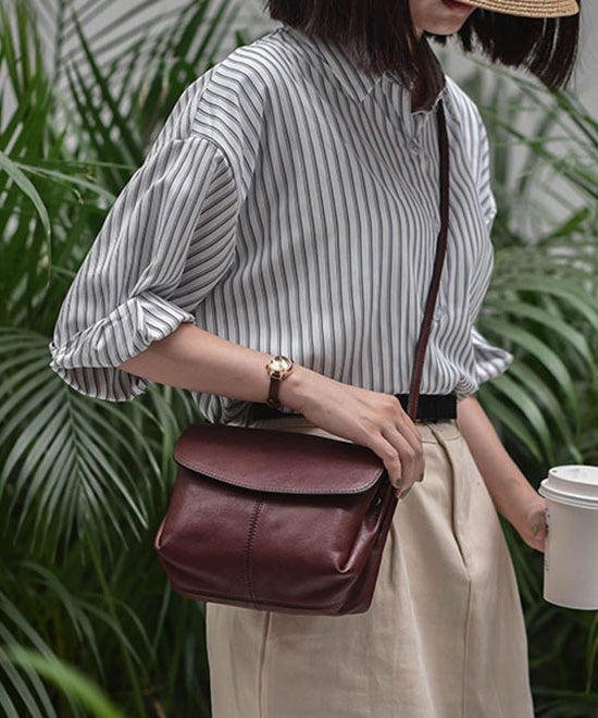 CrossBody Leather Retro Fabric Messenger Chocolate Bag