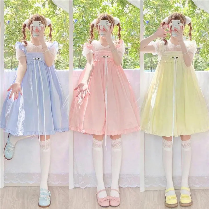 Rosie Pastel Kawaii Esthétique Kawaii Princesse Lolita Babydoll Robe d’été