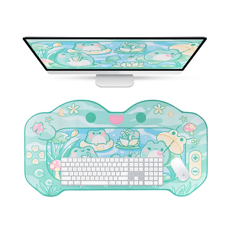 Kawaii Frog Game Desk Pad