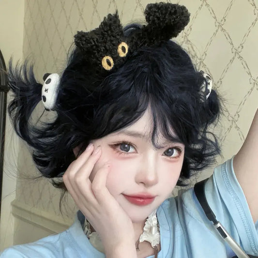 Kawaii Aesthetic Y2K Cute Fairy Short Black Girly Wig ON1470 spreepickyshop