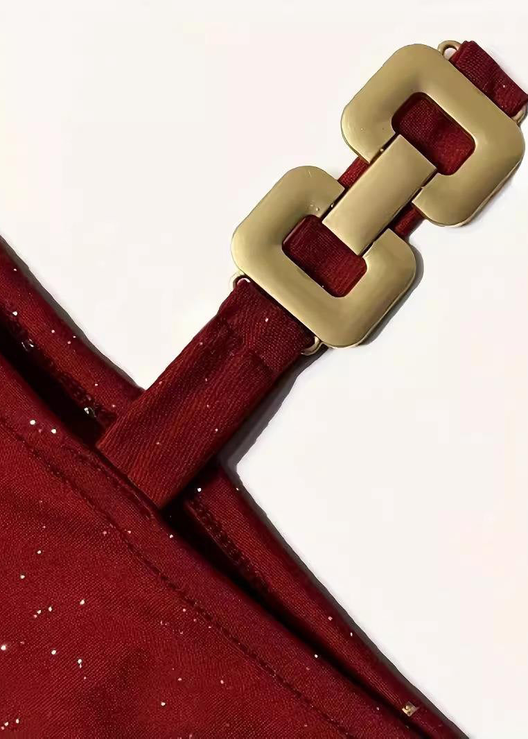 Mid Dresses Slim Fit Sequins Fall Shoulder Cold Mulberry