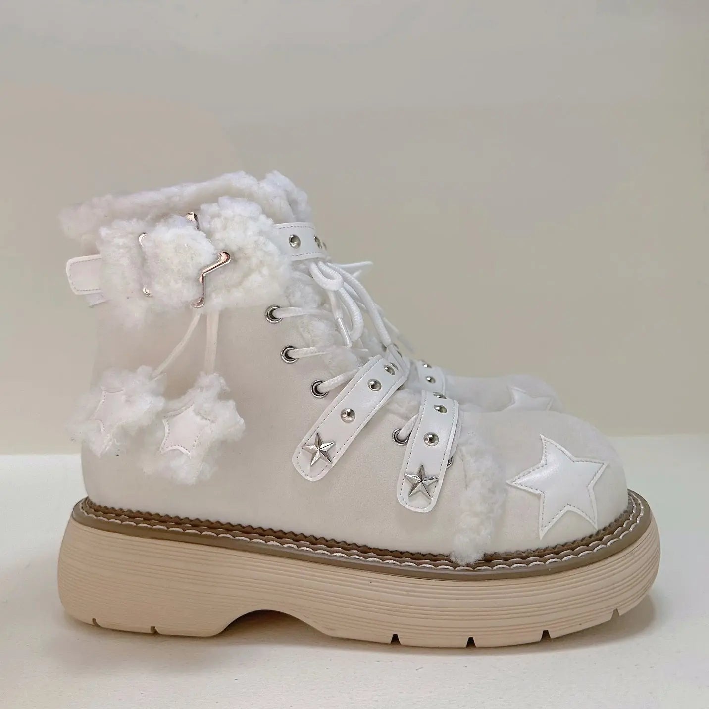 Kawaii Aesthetic Y2K Cute Fairy Snow Star Boots - Heartzcore Heartzcore