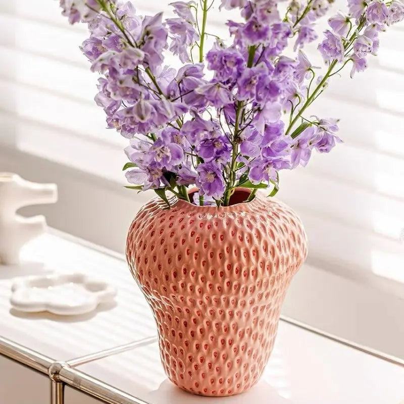 Kawaii Aesthetic Y2K Cute Fairy Strawberry Ceramic Vase - Kimi MK Kawaii Store