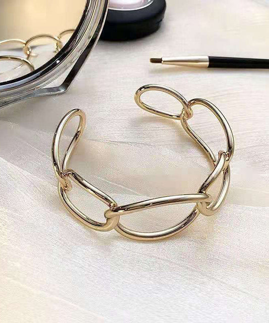 Hollow Cuff Style Metal Out Chain Gold Open