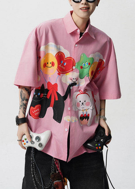 Collar Stylish Yellow Peter Shirts Mens Print Cotton Button Sleeve Pan Half