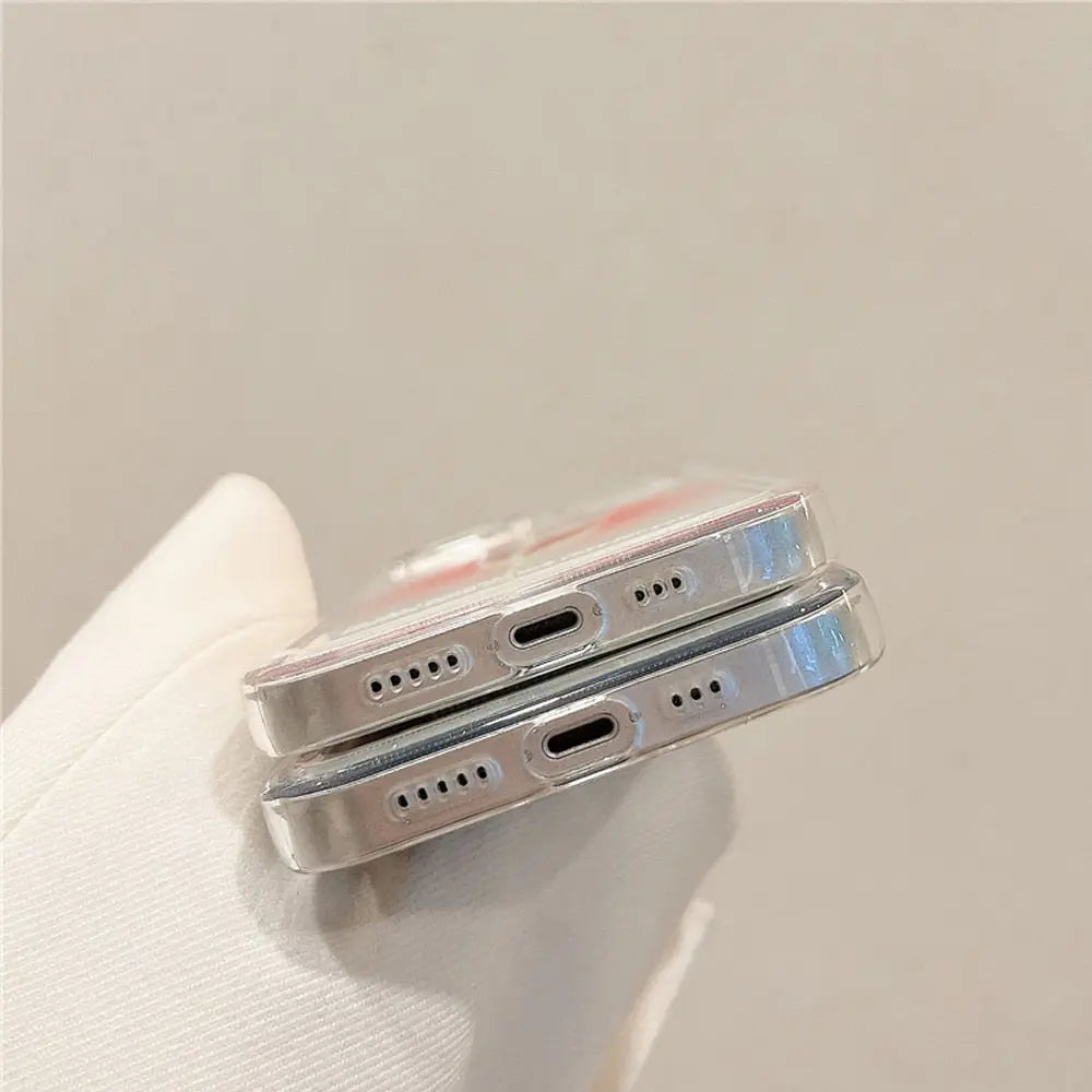 Coque de téléphone à fleurs de Rose douce, étui de protection transparent antichoc pour iphone 14 13 Pro Max 12 11 XR XSMax W356