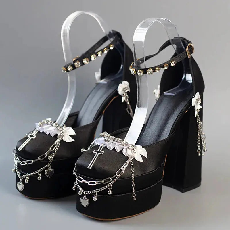Kawaii Aesthetic Y2K Cute Fairy Trendy Coquette Dolly Chains Princess High Heels ON1501 spreepickyshop
