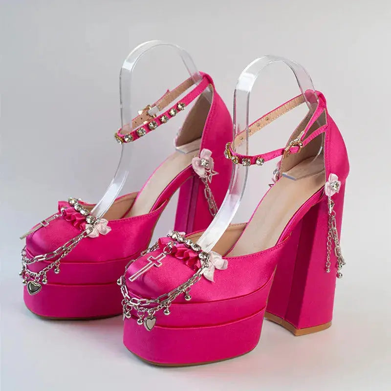Kawaii Aesthetic Y2K Cute Fairy Trendy Coquette Dolly Chains Princess High Heels ON1501 spreepickyshop
