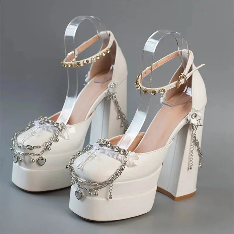 Kawaii Aesthetic Y2K Cute Fairy Trendy Coquette Dolly Chains Princess High Heels ON1501 spreepickyshop