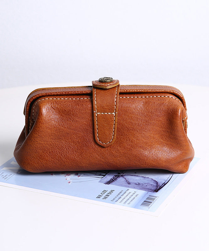 Clutch Vintage Leather Solid Durable