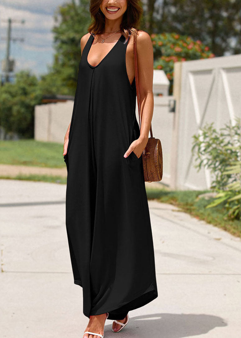 Black Maxi Strap Summer Women Patchwork Dress Spaghetti