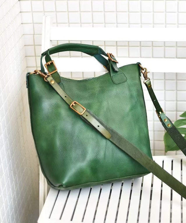 Women Capacity Orange Handbag Leather Tote Large