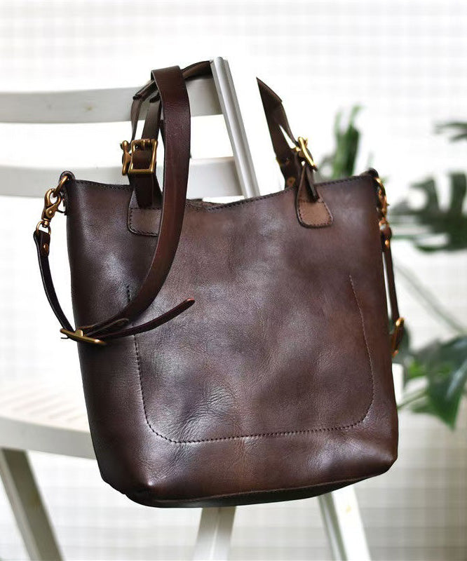 Women Capacity Orange Handbag Leather Tote Large