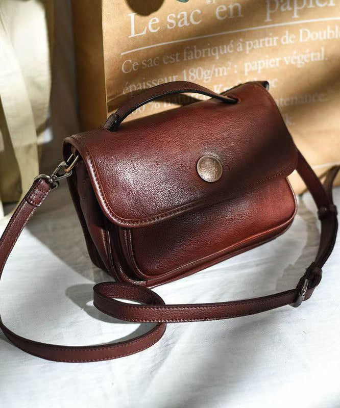 Messenger CrossBody Bag Leather Women Durable Orange Solid