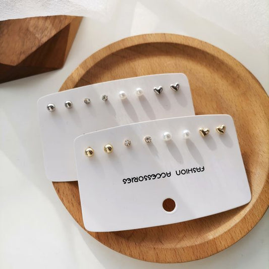 Faux Pearl Alloy Pair (various Set: designs) / Rhinestone 4 Earring