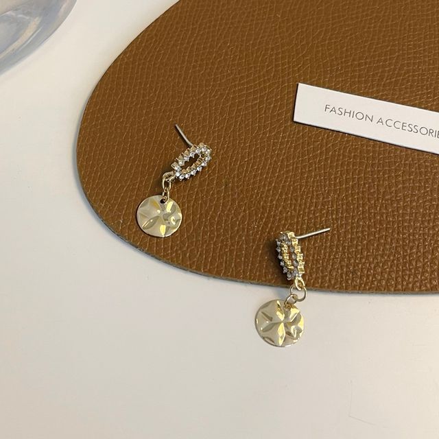 Earring / Rhinestone Drop Clip-On Floral