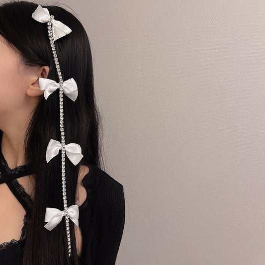 Clip Bow Hair Rhinestone
