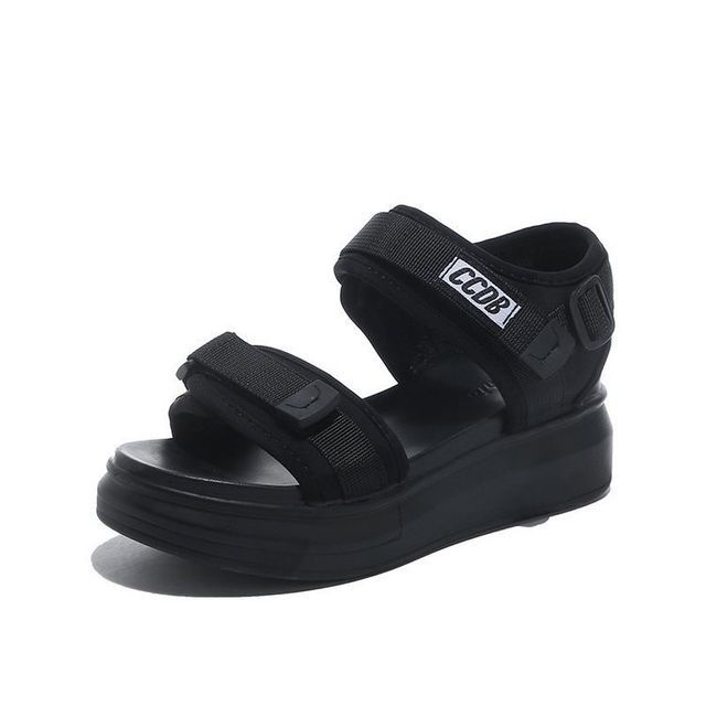 Adhesive Platform Strap Sandals Wedge Heel
