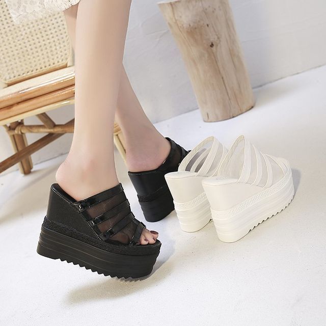 Slide Platform Wedge Sandals