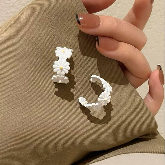 Hoop Earring Open Flower