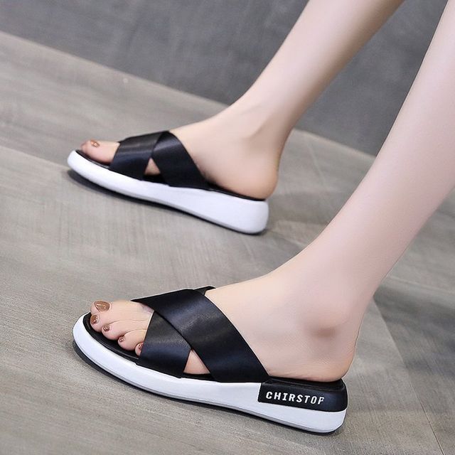 Sandals Crisscross Platform Slide