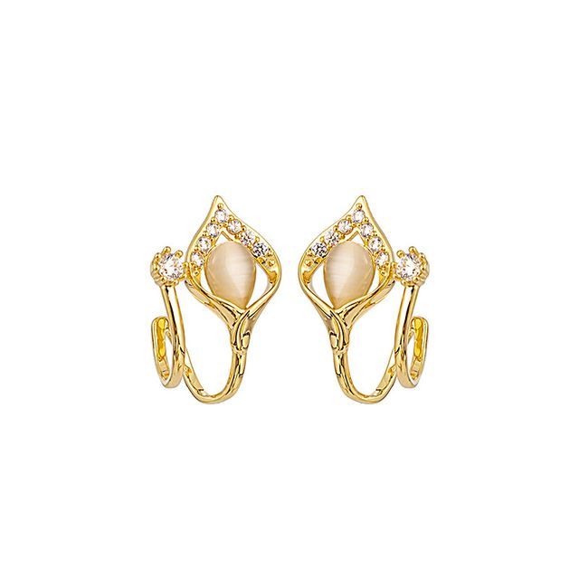 Rhinestone / Faux Cat Eye Stone / Alloy Earring (various designs)