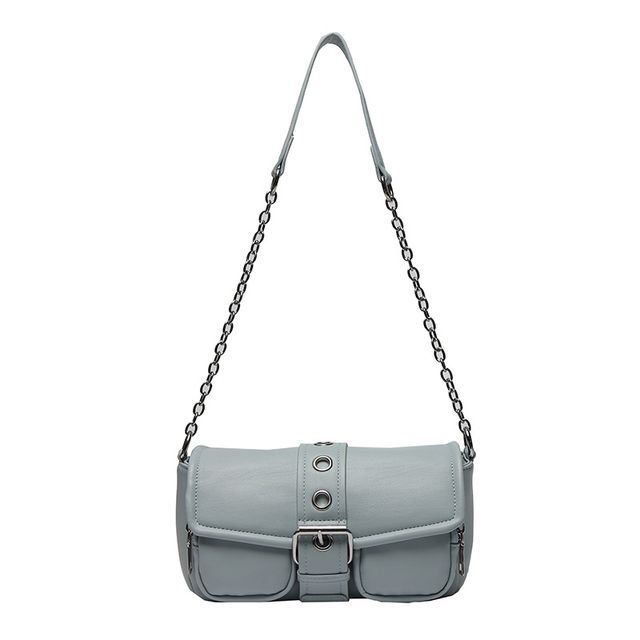 Shoulder Buckled Strap Chain Bag