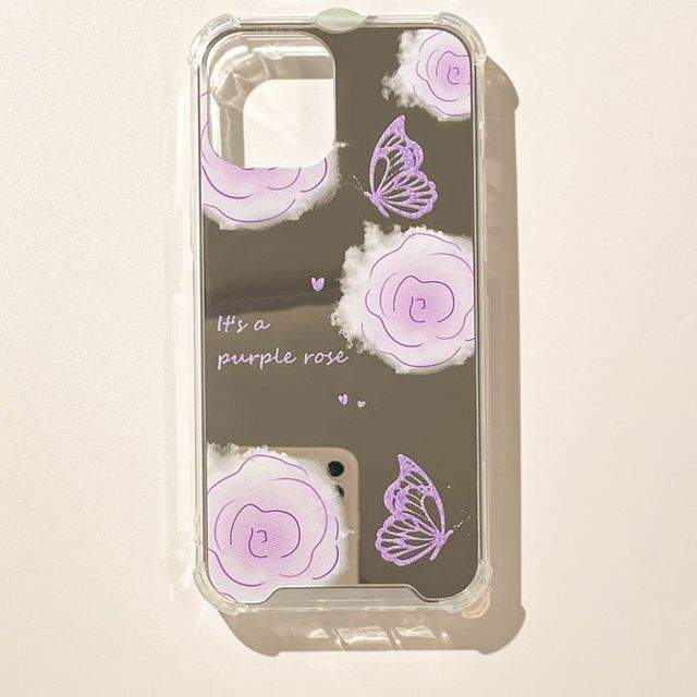 Flower Butterfly Mirrored Phone Case
