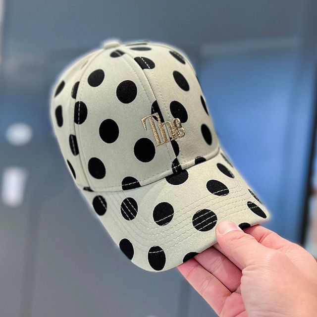 Embroidered Cap Lettering Baseball Polka Dot