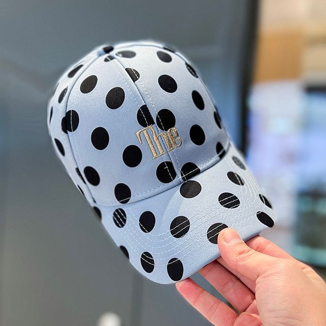 Embroidered Cap Lettering Baseball Polka Dot