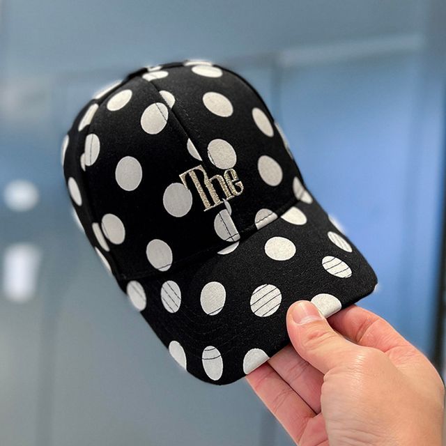 Embroidered Cap Lettering Baseball Polka Dot