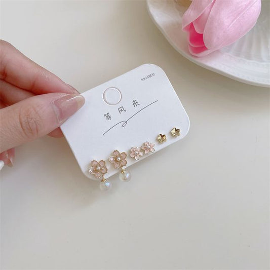3 (various Earring Set: Pair Alloy Sakura designs)
