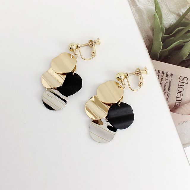 Alloy Fringed Earring Disc