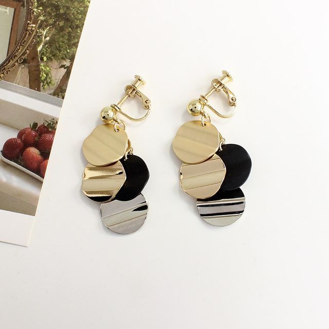 Alloy Fringed Earring Disc