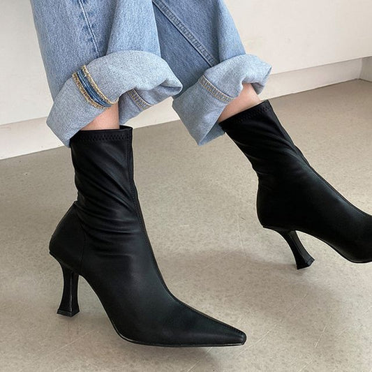 Pointed Short Stiletto Boots