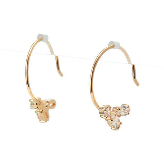 Gemstone Leaf Sterling / Faux Rhinestone Pendant Earring Silver Dangle